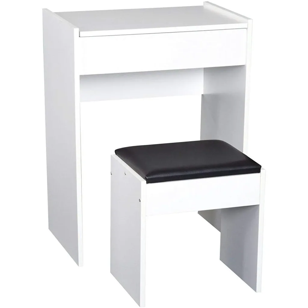 Dressing table cosmetic table with stool white 60 x 40 x 79cm