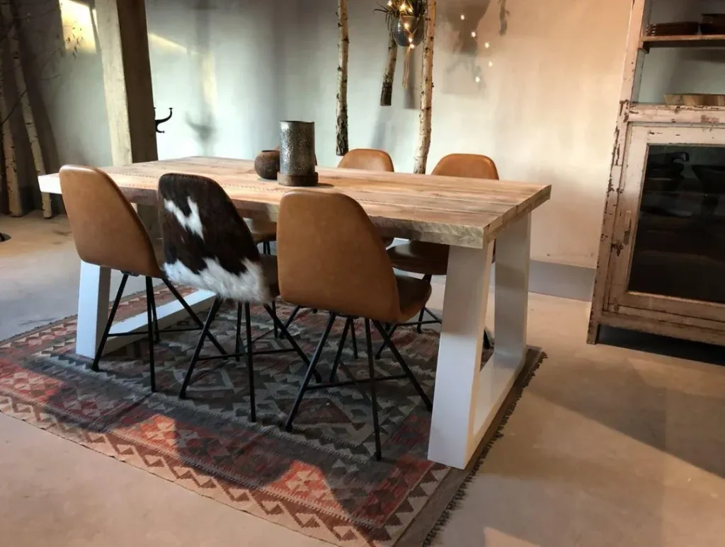 Vancouver scaffolding wood dining table - 180 cm