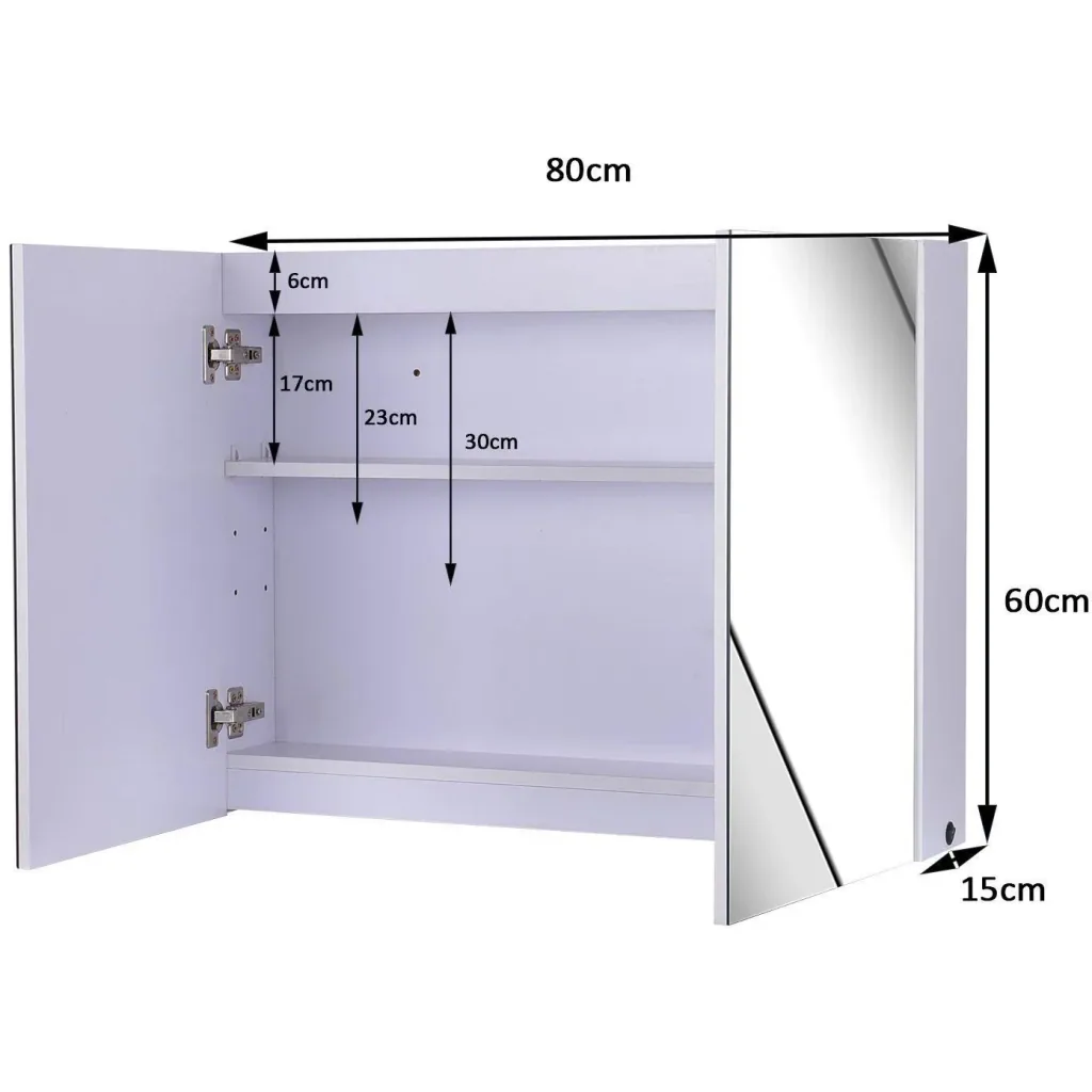 Mirror cabinet with LED light strips