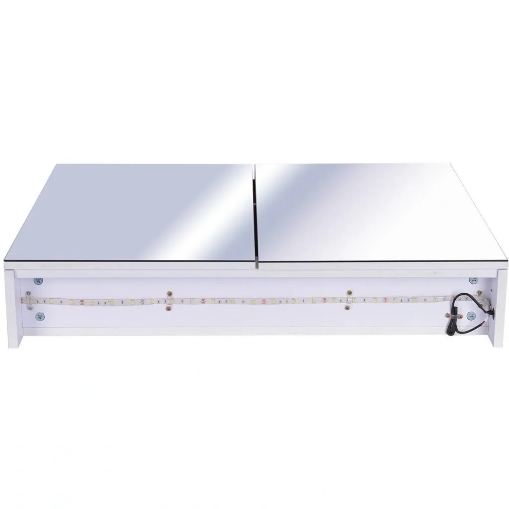 Mirror cabinet with LED light strips