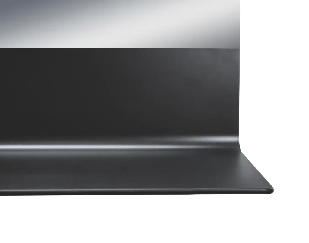 Bathroom mirror with lighting, "Black Home" - 80 x 60 cm - light color neutral white - with practical shelf