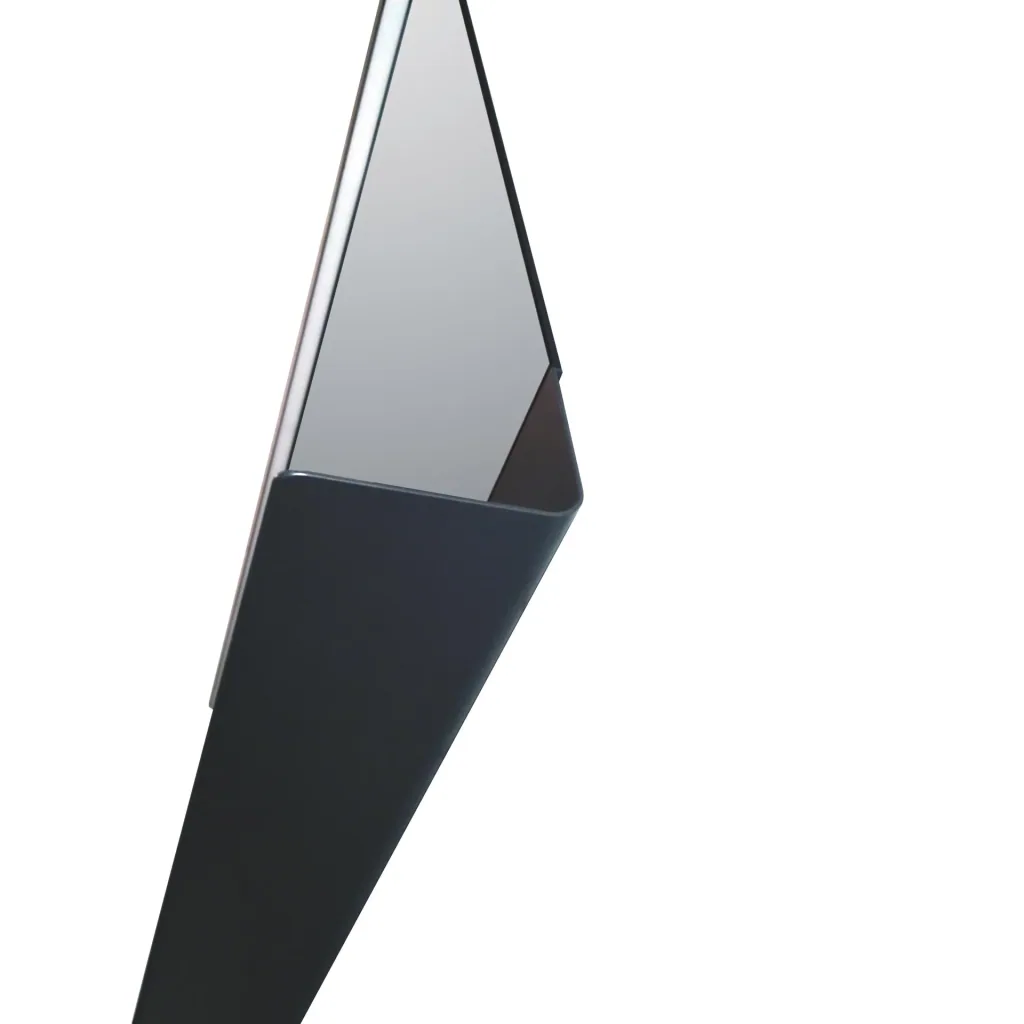 Bathroom mirror with lighting, "Black Home" - 80 x 60 cm - light color neutral white - with practical shelf