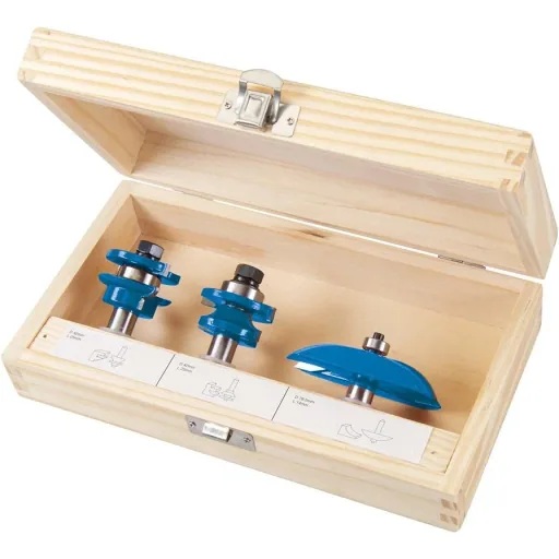 3-piece 1/2" TCT panel router bit set