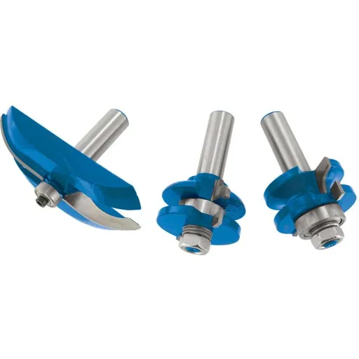 3-piece 1/2" TCT panel router bit set