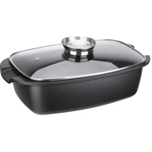 Casserole dish - with glass lid - 32 cm - Black