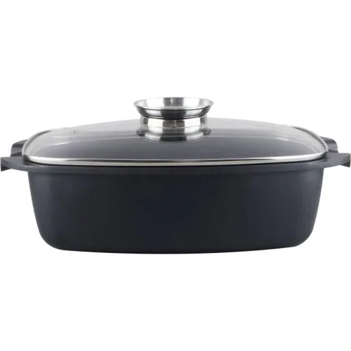 Casserole dish - with glass lid - 32 cm - Black
