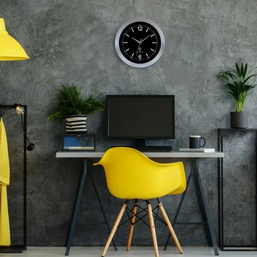 Wall clock silver/black Ø30cm