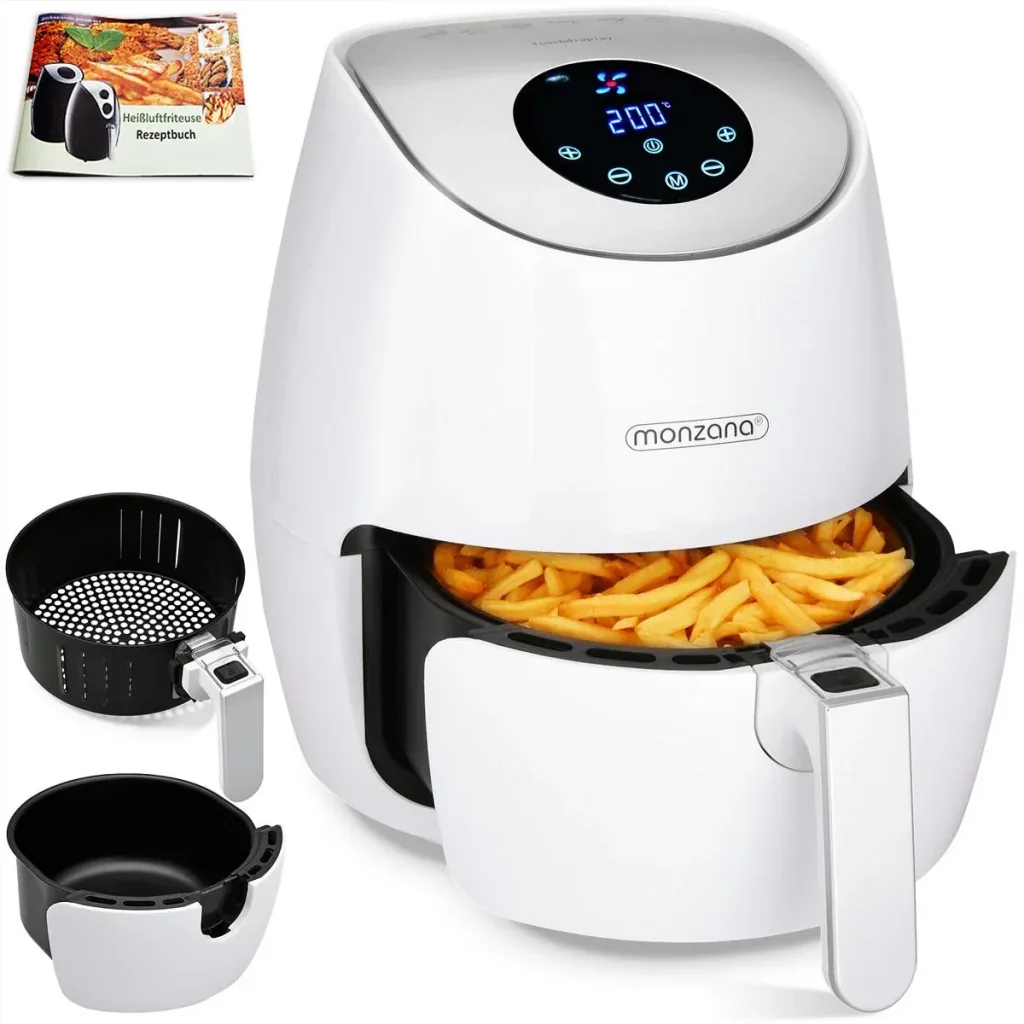9-in-1 deep fryer with touch display, 3.6 liters - white