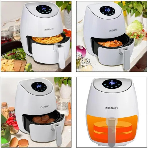 9-in-1 deep fryer with touch display, 3.6 liters - white