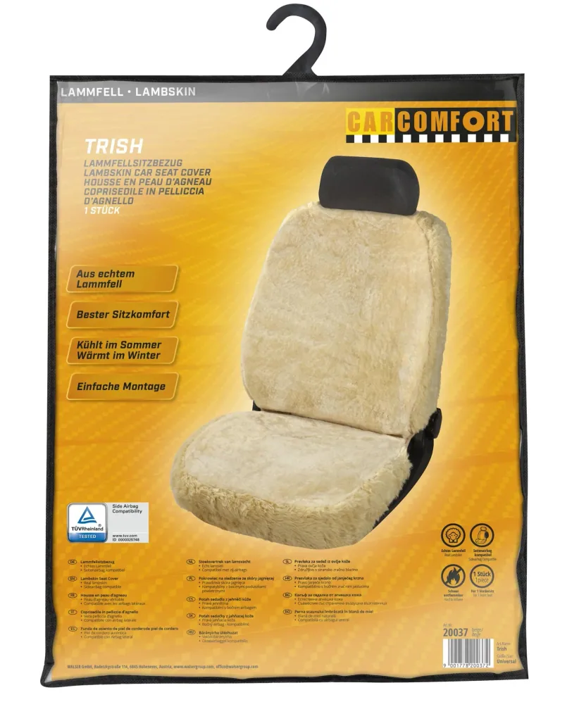 Lambskin seat cover Trish, beige