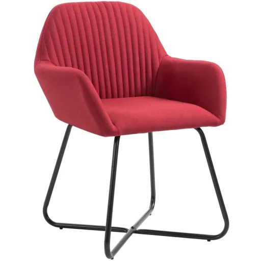 Dining room chairs 2 pieces fabric wine red