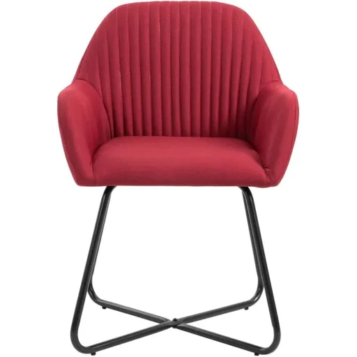 Dining room chairs 2 pieces fabric wine red