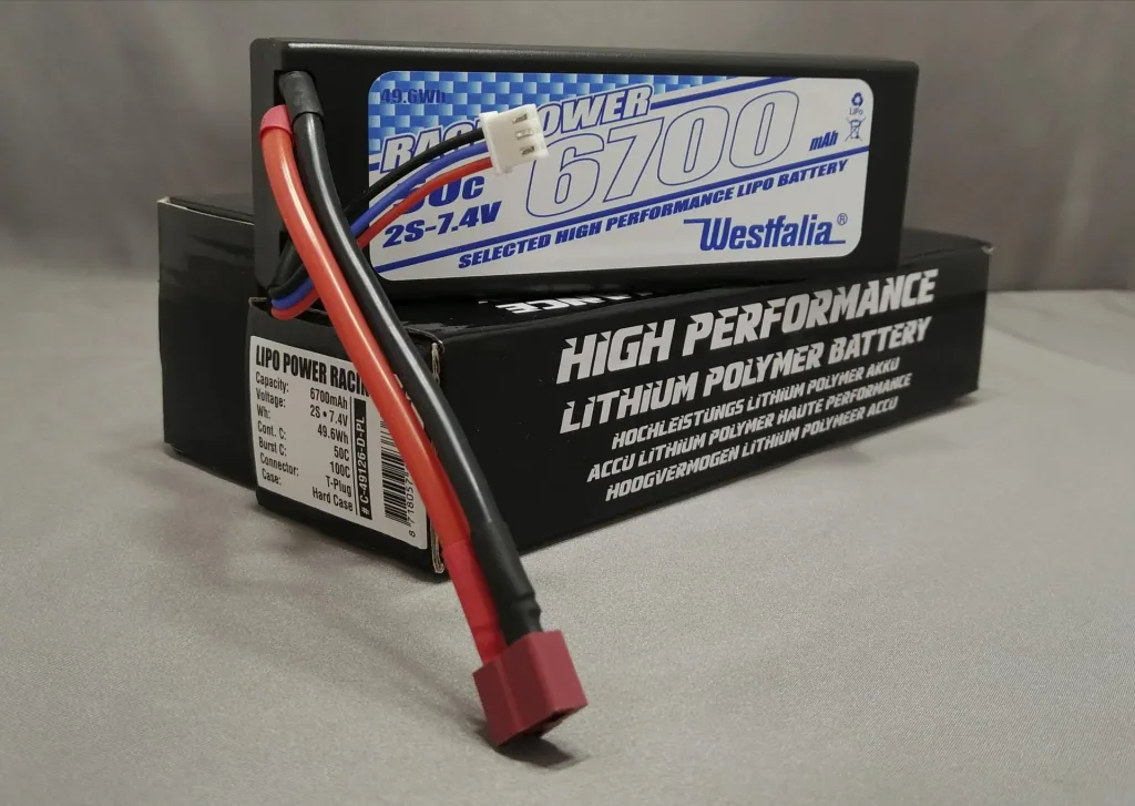 Power Racing 50C - 6700Mah - 2S - 7,4V - T-Plug - Hard Case