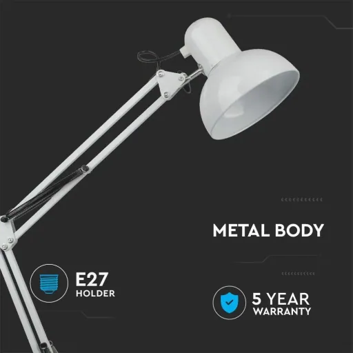 VT-7513 Desk lamp - Table lamp with adjustable arm - white - E27