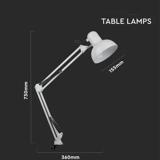 VT-7513 Desk lamp - Table lamp with adjustable arm - white - E27