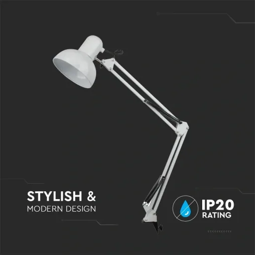 VT-7513 Desk lamp - Table lamp with adjustable arm - white - E27