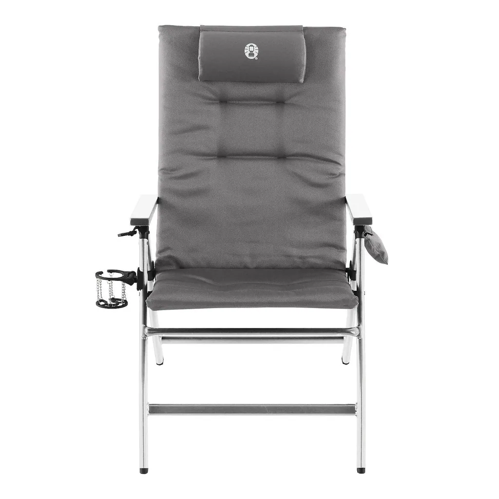 5 Position Padded Aluminium Camping Chair with Integrated Cup Holder and Padded Backrest, Max 120 kg