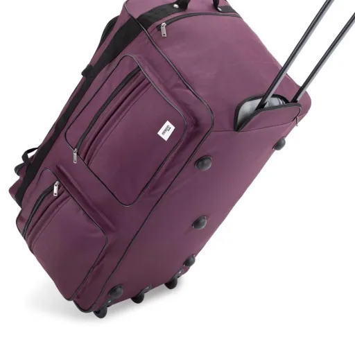 XXL travel bag purple with trolley function 3 wheels 160 LITER 85x43x44cm
