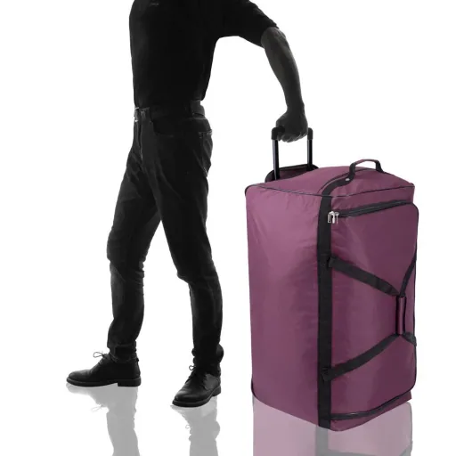 XXL travel bag purple with trolley function 3 wheels 160 LITER 85x43x44cm