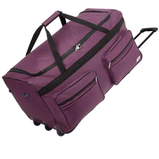 XXL travel bag purple with trolley function 3 wheels 160 LITER 85x43x44cm