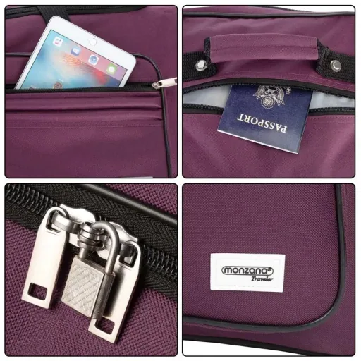 XXL travel bag purple with trolley function 3 wheels 160 LITER 85x43x44cm