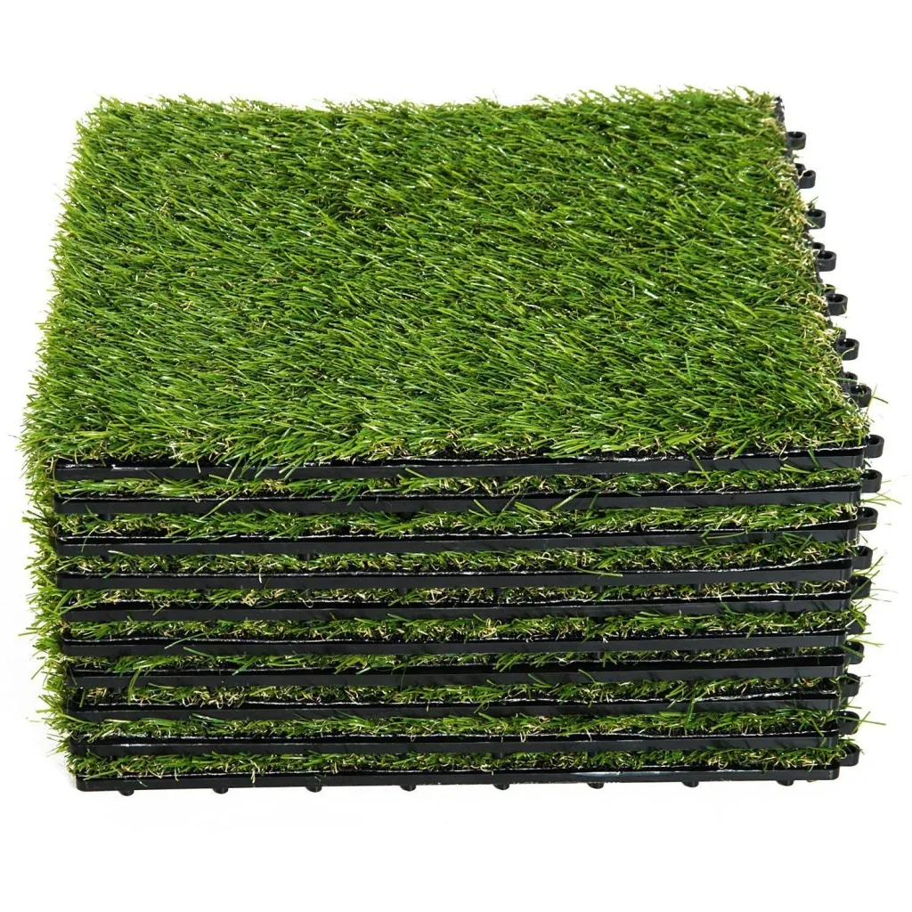 10 patio tiles 25mm green set artificial turf