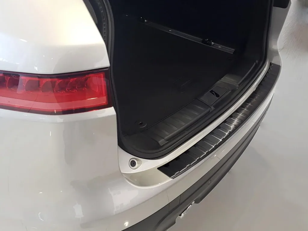 Stainless steel loading sill protector for Jaguar F-Pace - graphite / black, built from 2016>