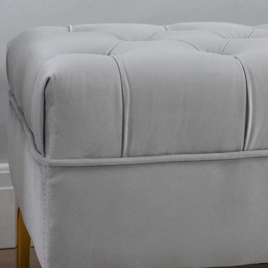 Upholstered bench blue/gold