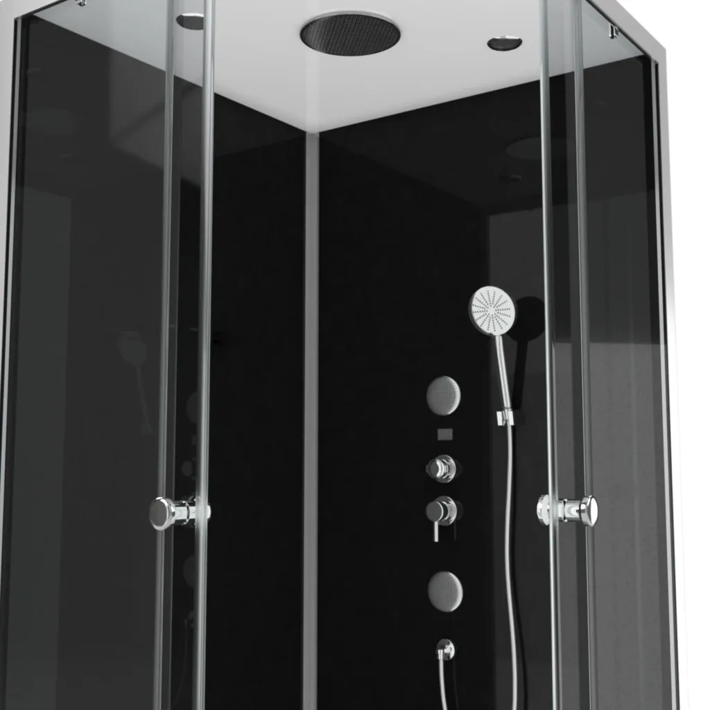 Komplettdusche "Black Square" 90 x 90 x 215 cm