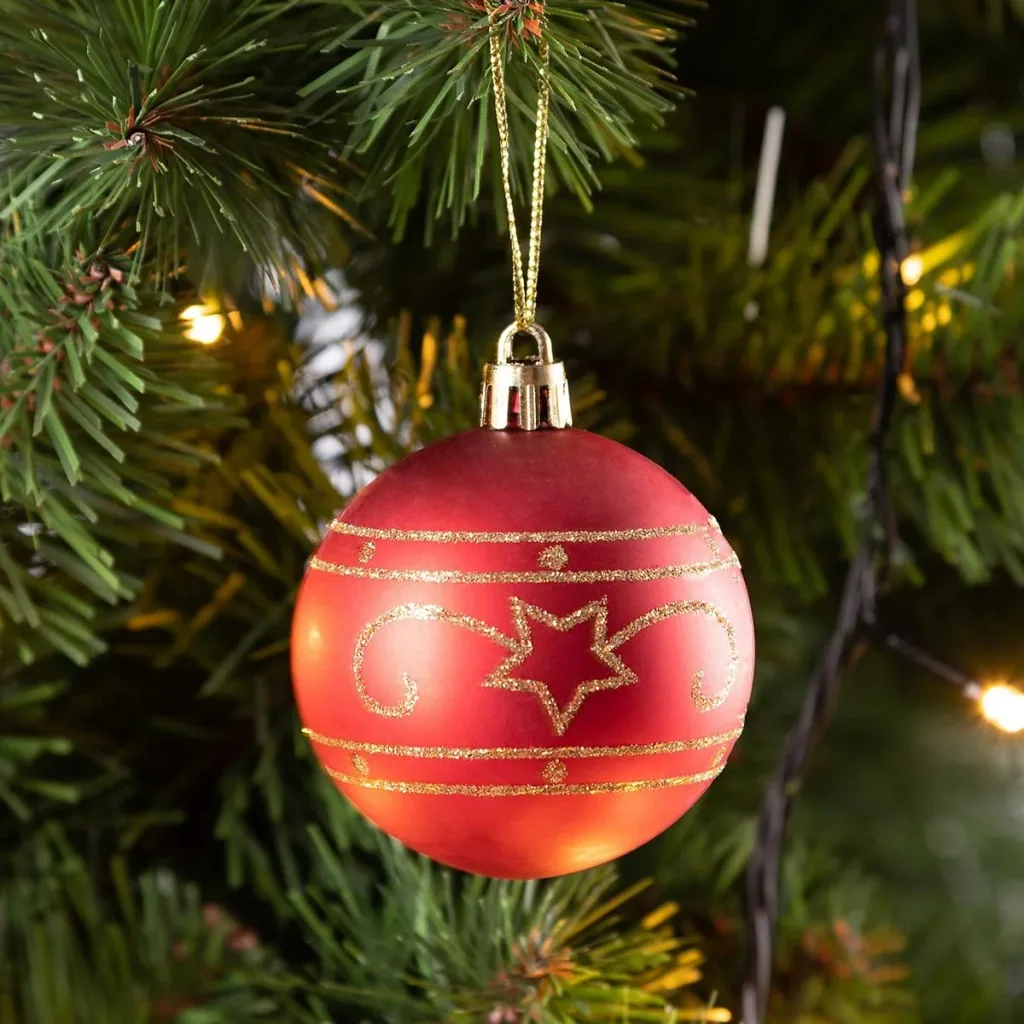 Christmas balls - Christmas tree lights - Set of 24 red