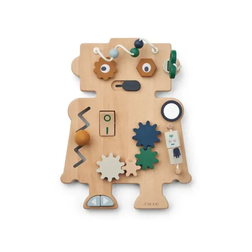 Liewood houten speelgoed, speelbord - Carola Robot, indigo blauw multi mix