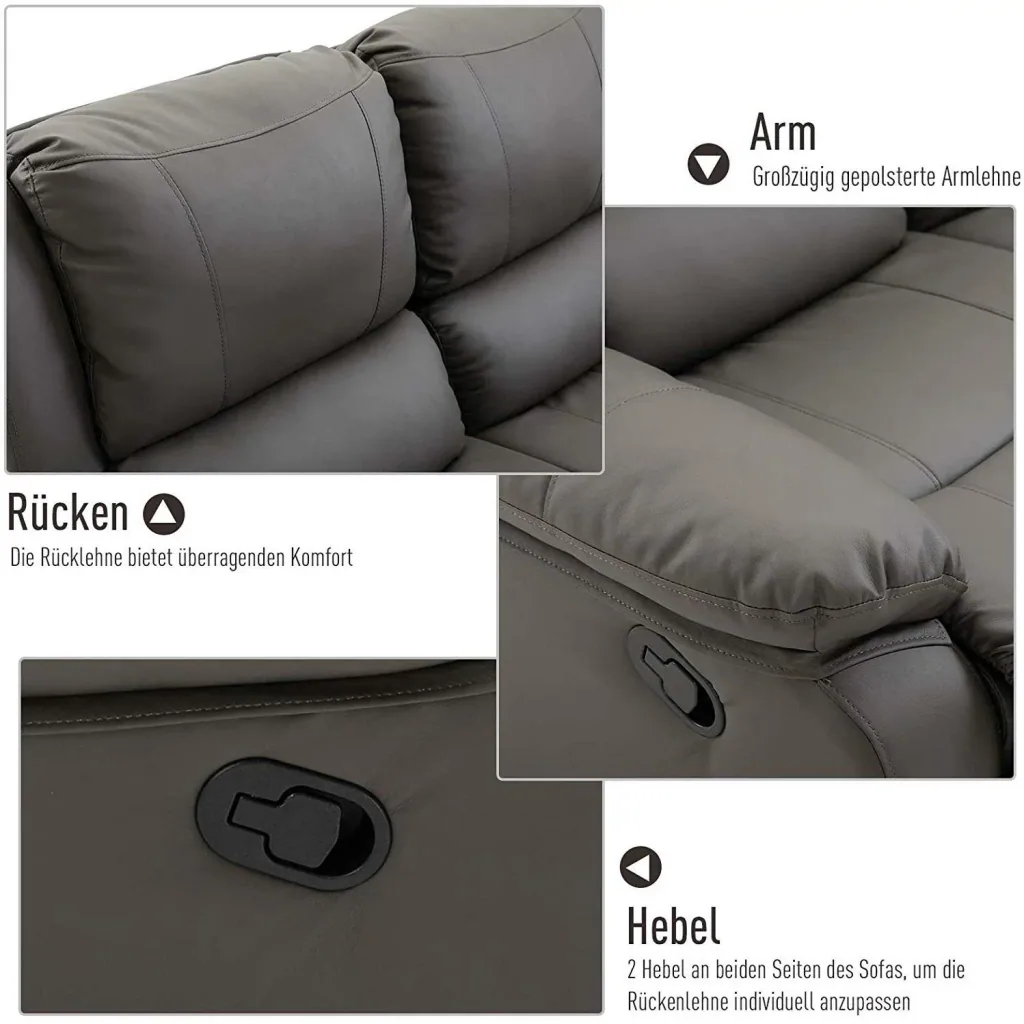 Double sofa with reclining function