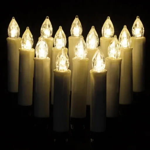 LED Christmas candles 30 x warm white with remote control & timer