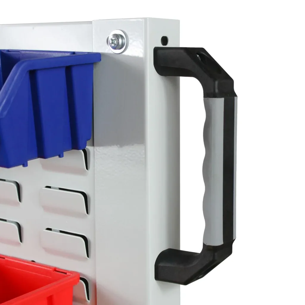 Trolley with open-fronted storage bins
