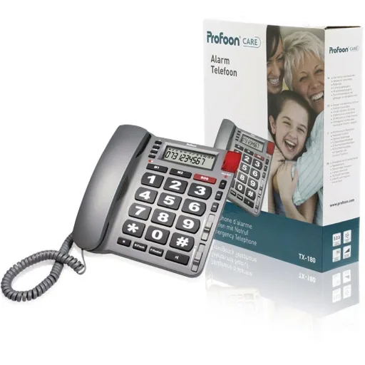 Emergency telephone with buttons gray