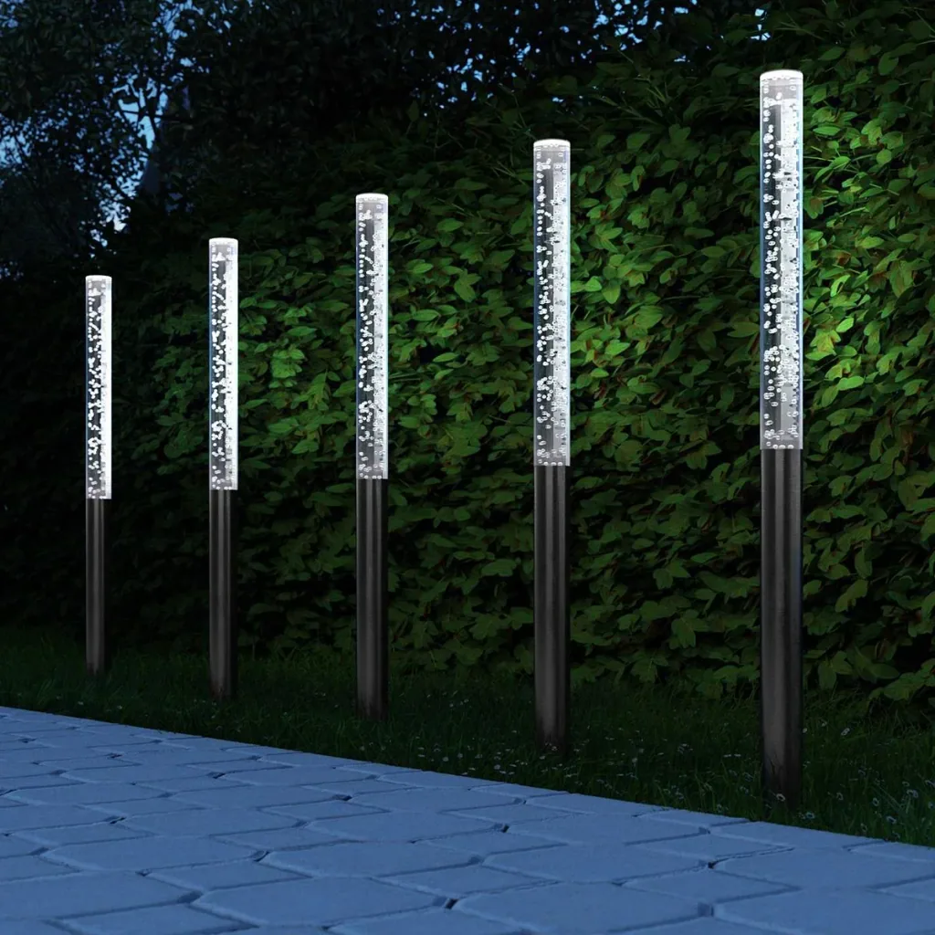 5x Solar Lamp - Solar Powered Lamp - Garden Lighting - Path Lighting - Bright White