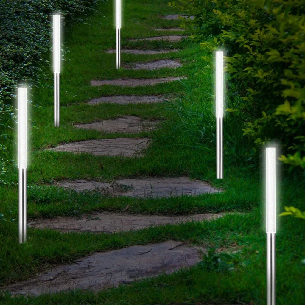 5x Solar Lamp - Solar Powered Lamp - Garden Lighting - Path Lighting - Bright White