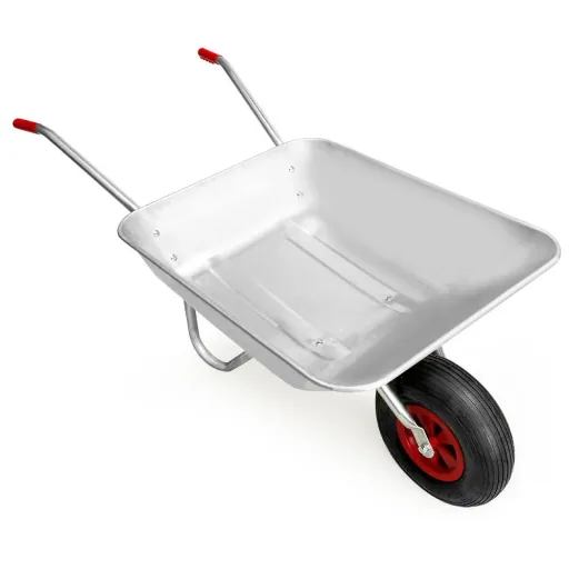 Galvanized wheelbarrow - 150kg - with pneumatic tires