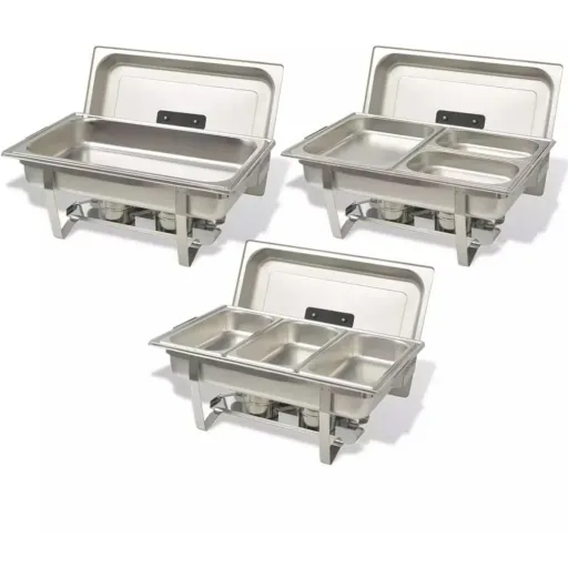 3-piece stainless steel chafing dish set