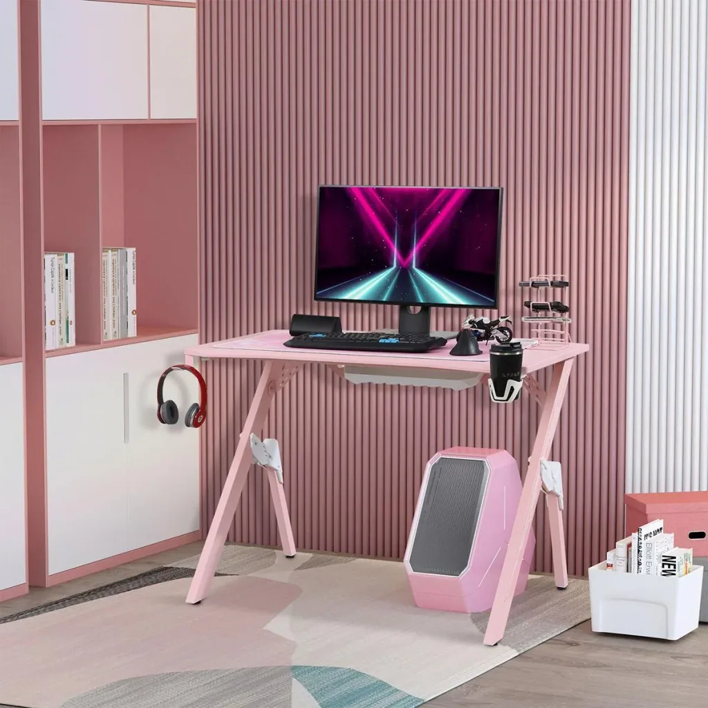 Gaming Table Desk Computer Table Work Table Furniture for Office Living Room Study, Modern Design, MDF Metal
