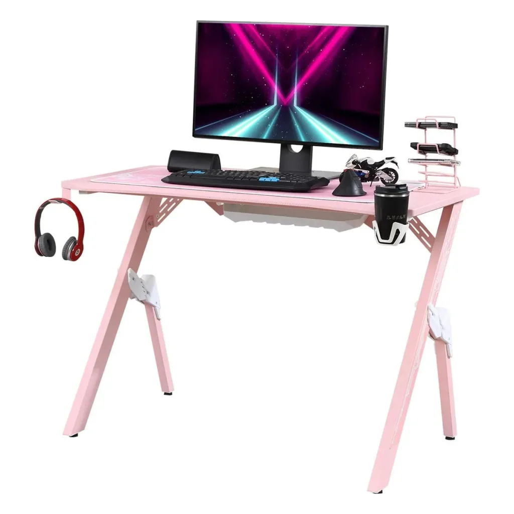 Gaming Table Desk Computer Table Work Table Furniture for Office Living Room Study, Modern Design, MDF Metal