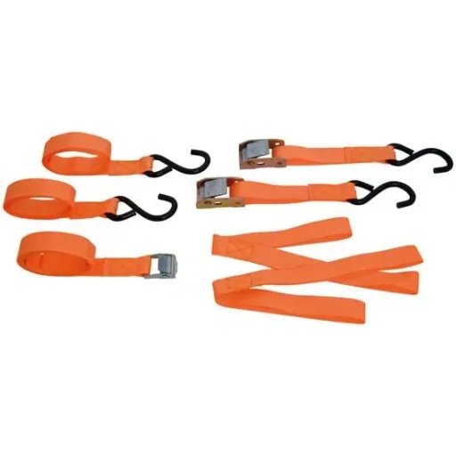 Clamping strap set for motorcycles