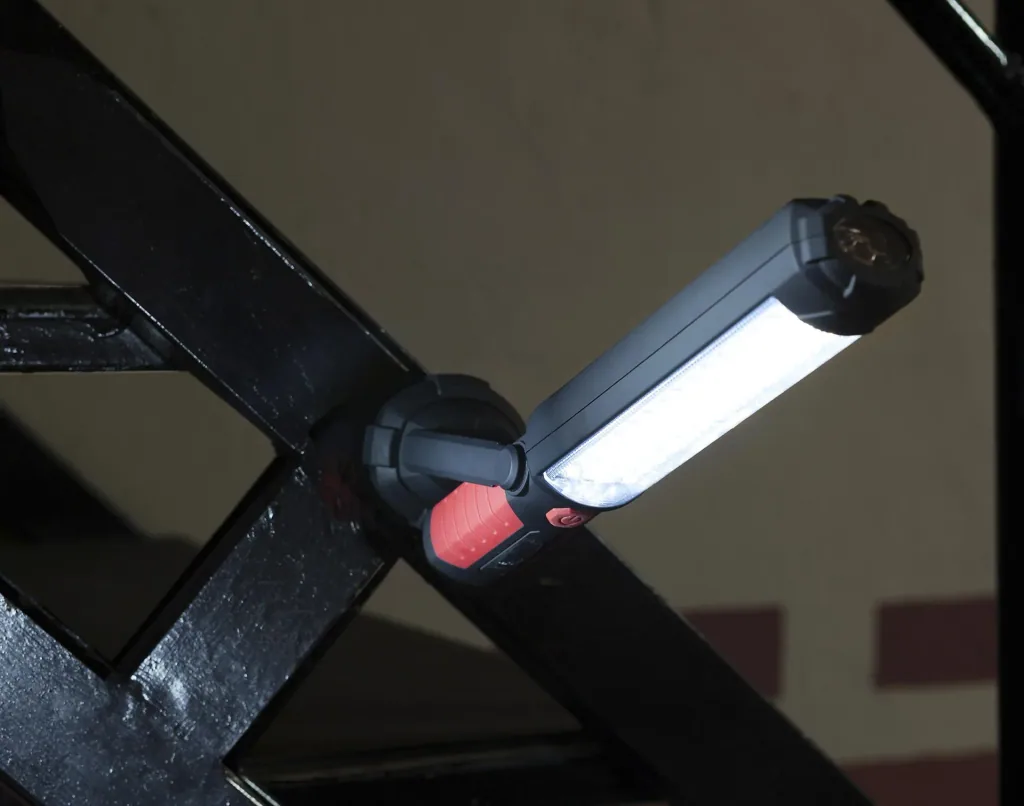 Work lamp with hazard warning light