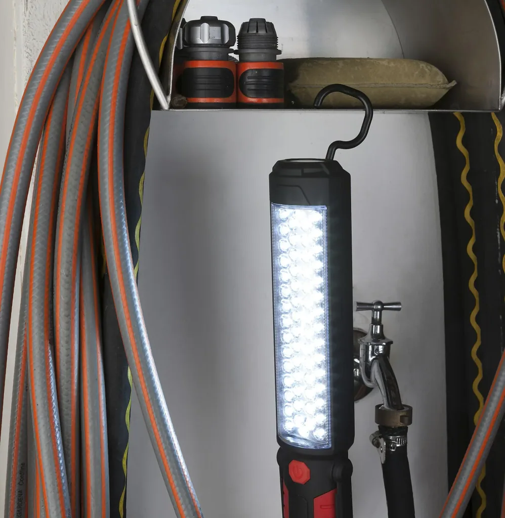 Work lamp with hazard warning light