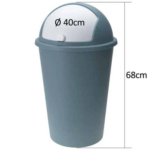 Waste bin blue plastic 50L