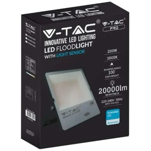 VT-272S LED headlight with day/night sensor - 200 W - 20000 Lm - 3000K - black