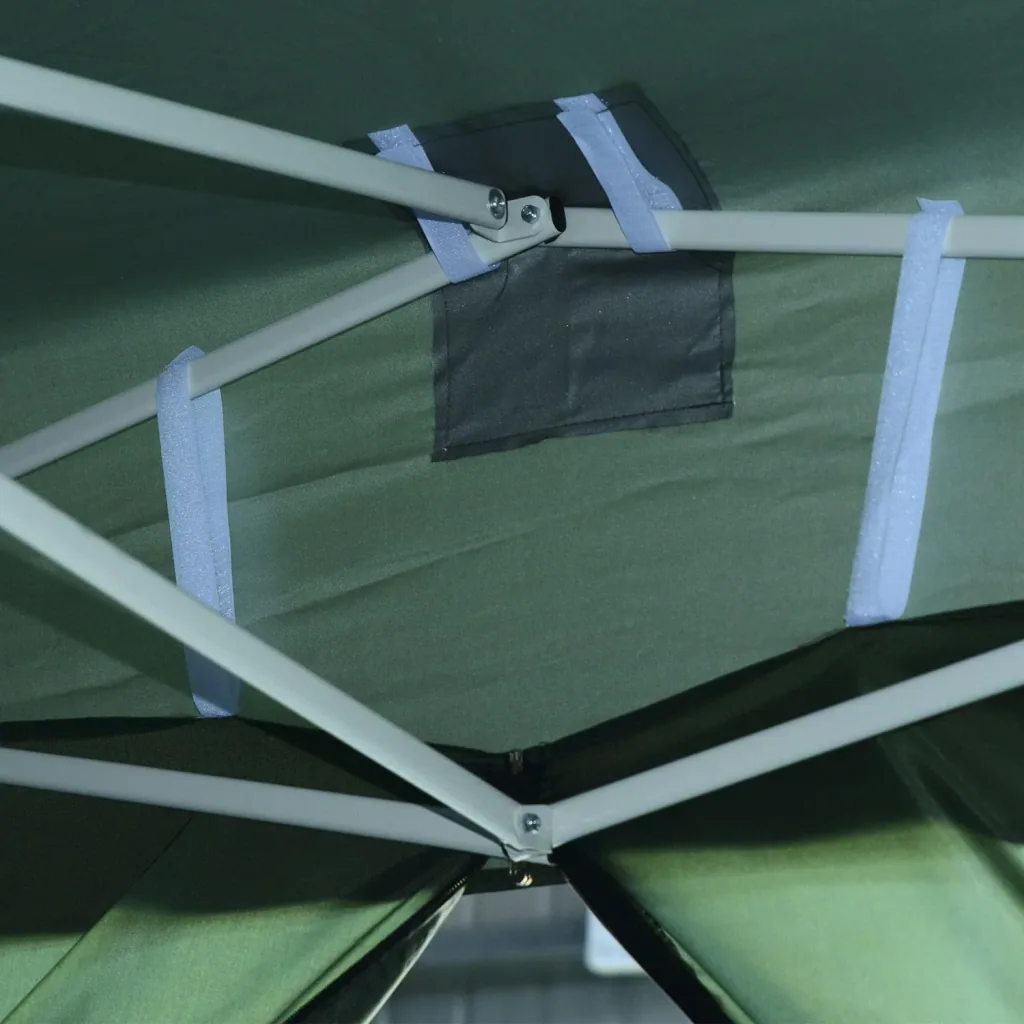 Folding gazebo including 4 side panels Green 3x4.5m gazebo