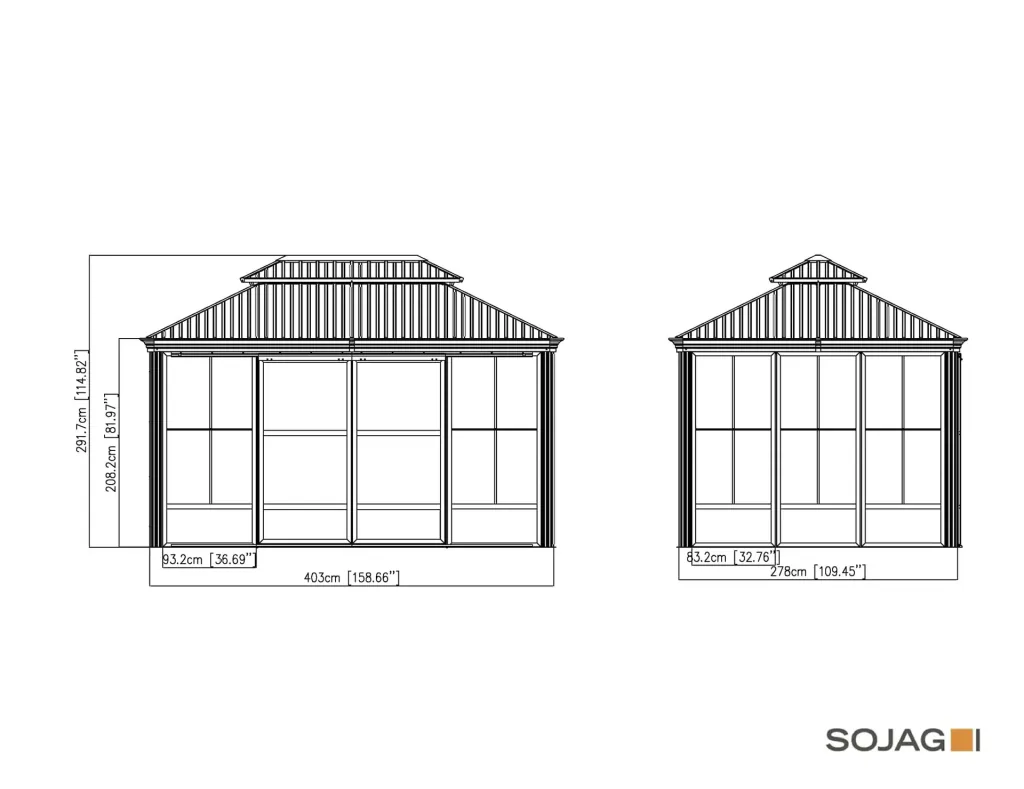 Pavillon Bolata 10 x 14 anthrazit