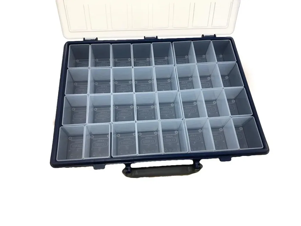 NL Assortment box / storage box - Contains 32 removable trays - 26.1 x 33.8 x 5.7 cm