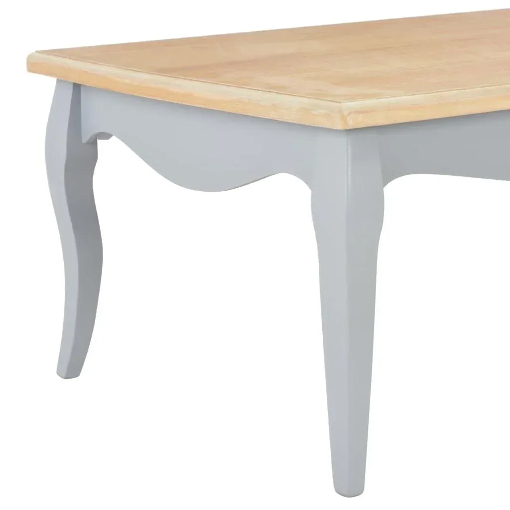Coffee table 110x60x40 cm solid pine grey and brown